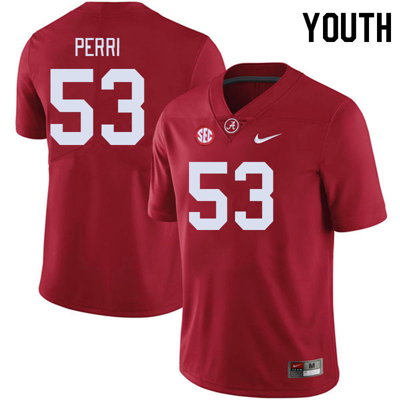 Youth #53 Vito Perri Alabama Crimson Tide College Footabll Jerseys Stitched-Crimson